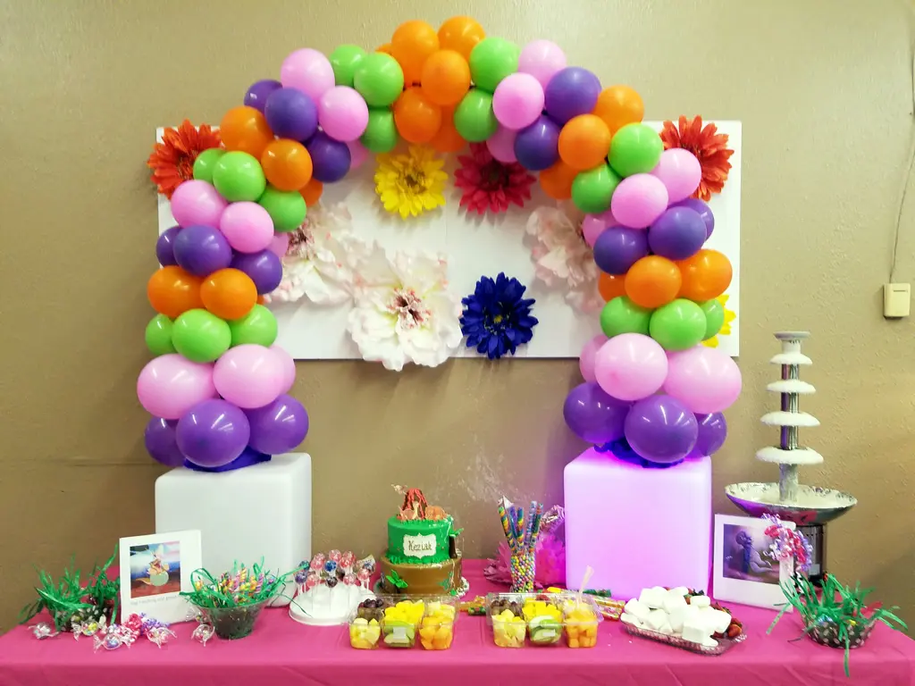 Birthday party table setup