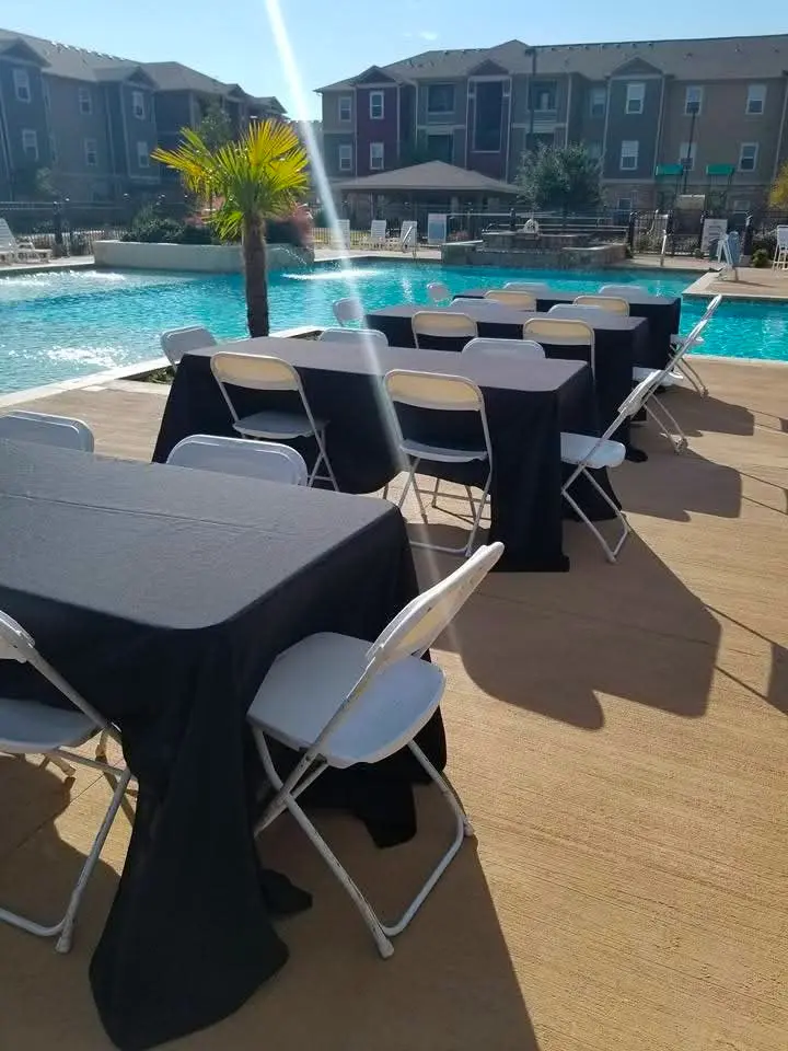 Poolside party setup