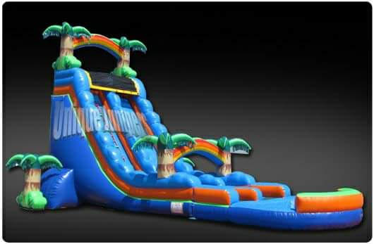 22โฒ Blue Tropical Single Lane Water Slide rental in Midland, TX