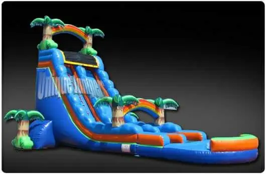 22โฒ Blue Tropical Single Lane Water Slide rental in Midland, TX