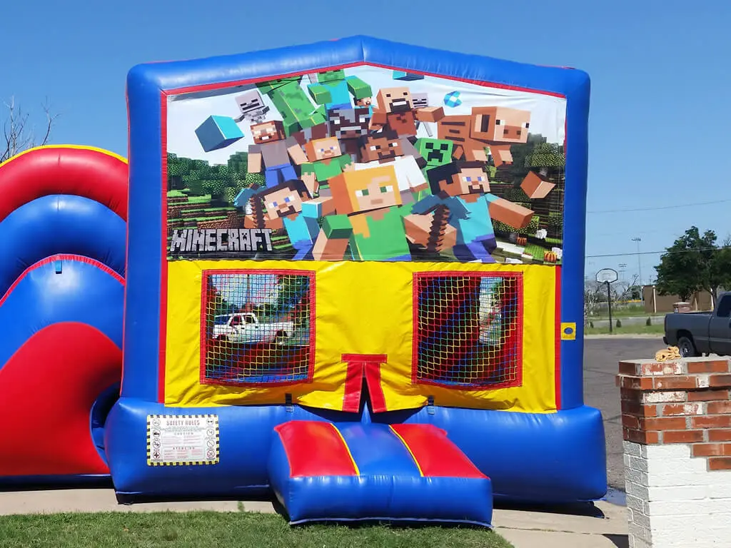 Minecraft bounce house graphic panel