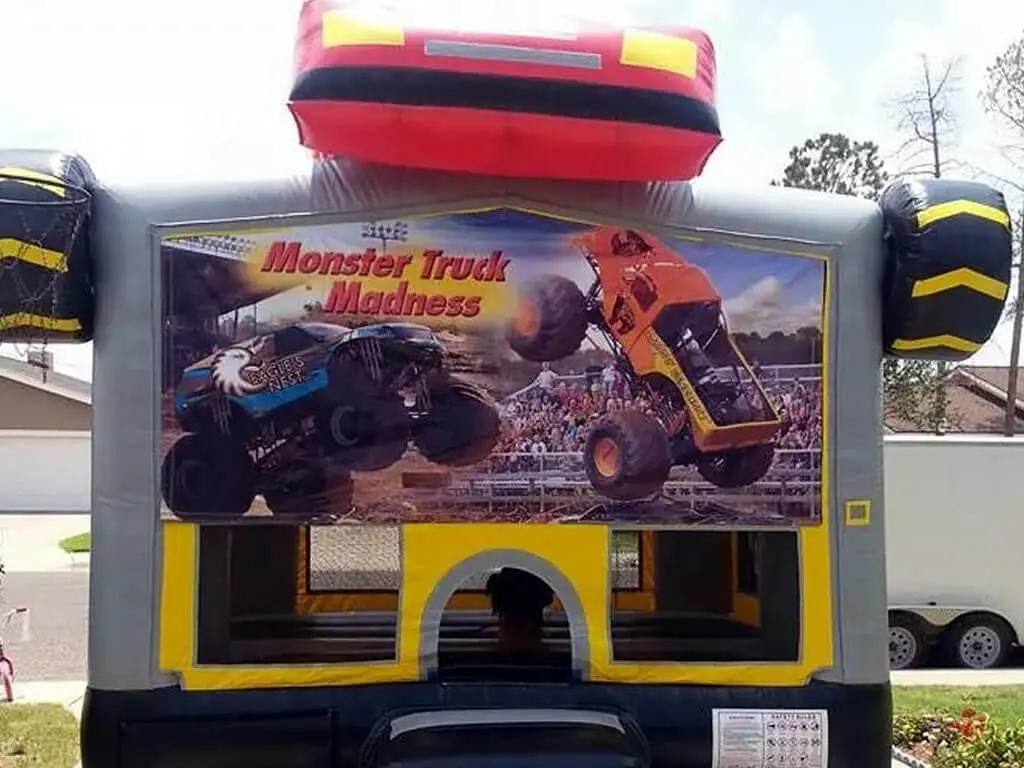 Monster Truck Madness bounce house graphic panel