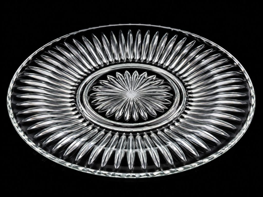 Crystal serving plate rental in Midland, TX