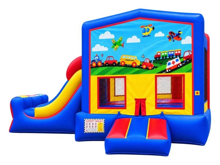 Transportation bounce house graphic panel