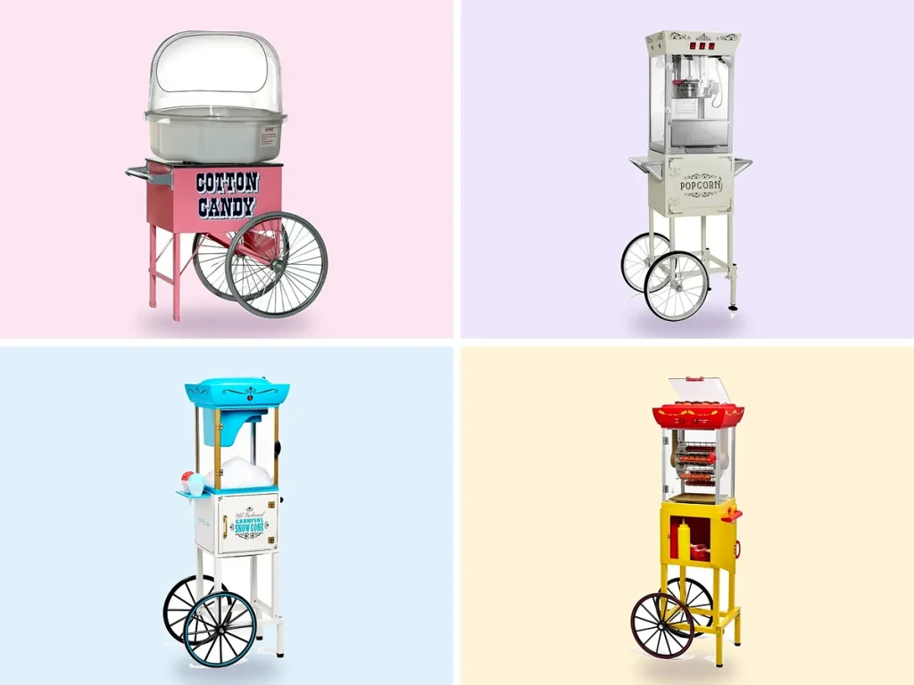 Cotton candy, popcorn, snow cone and hot dog machines for rent