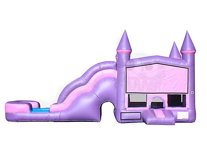 Pink Castle 5-in-1 Combo: Water Slide, Pool & Hoop rental in Midland, TX