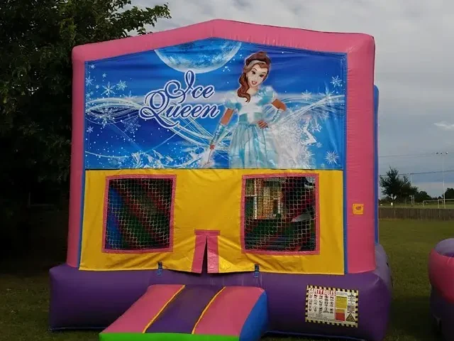 Regular bounce house in pink and purple