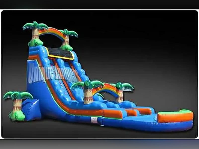 22โฒ Blue Tropical Single Lane Water Slide rental in Midland, TX